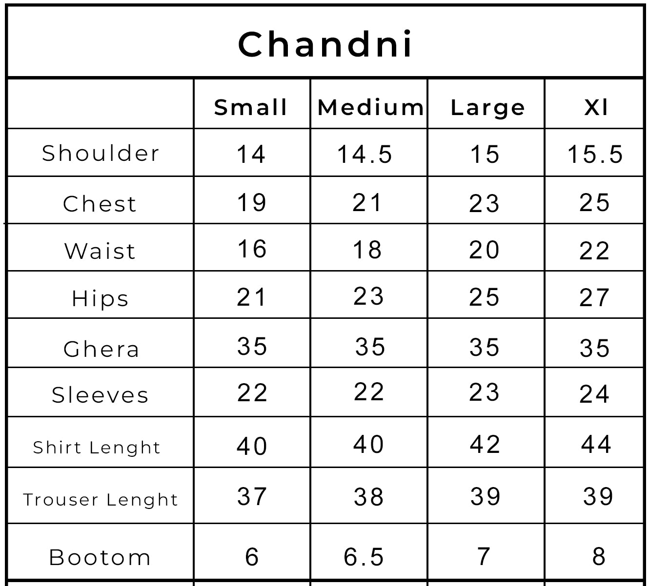 Size Chart
