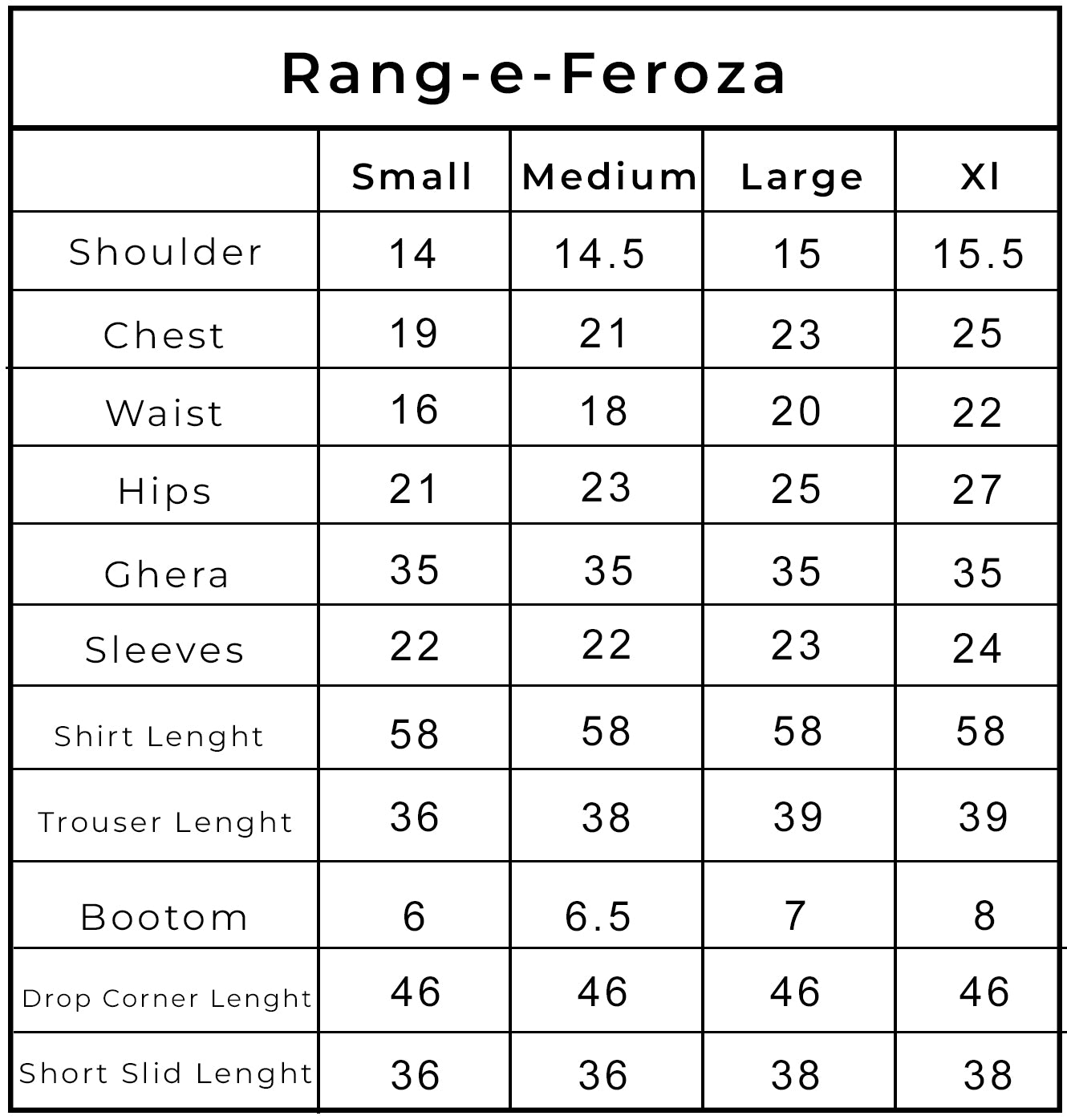 Size Chart