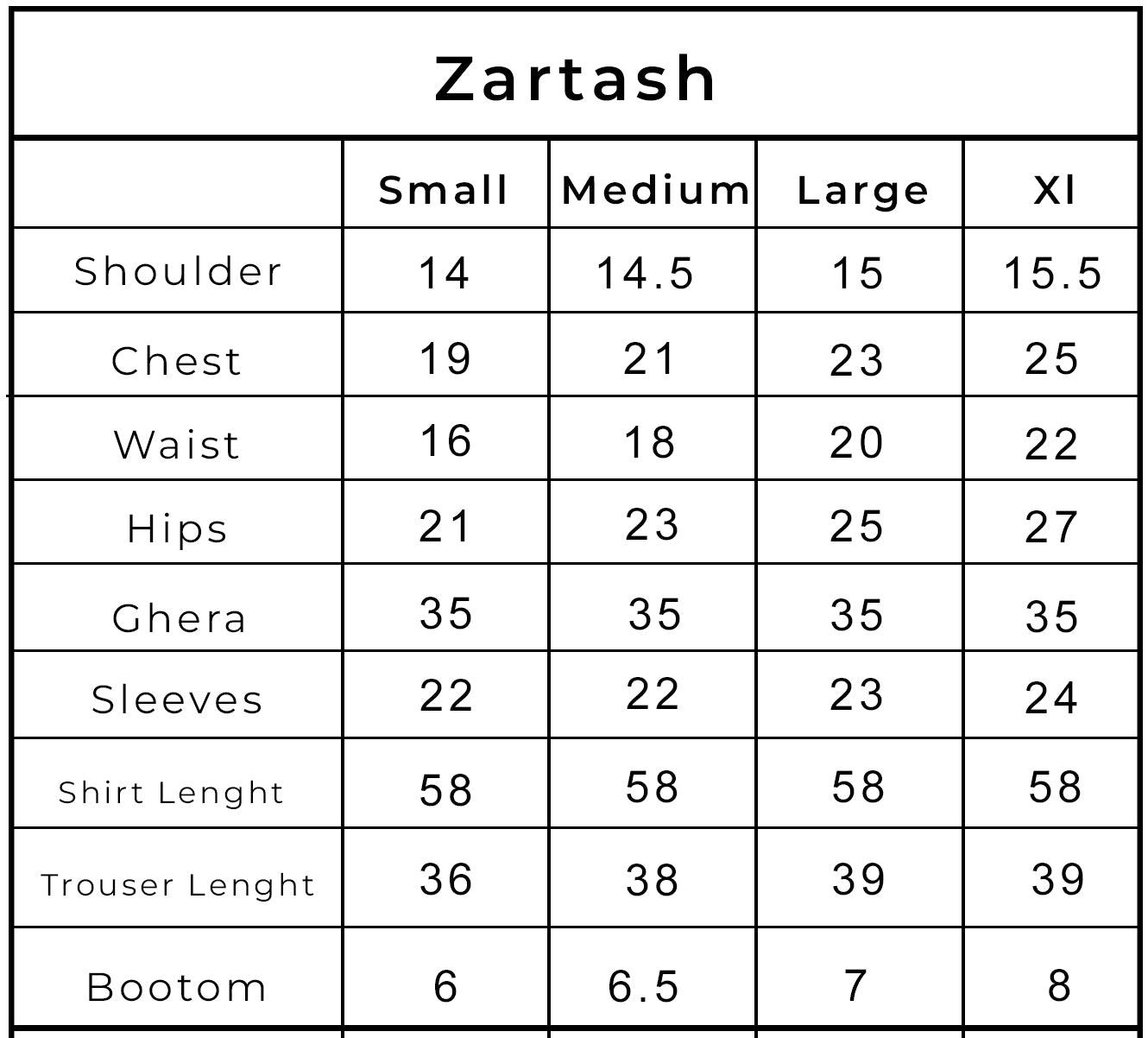 Size Chart