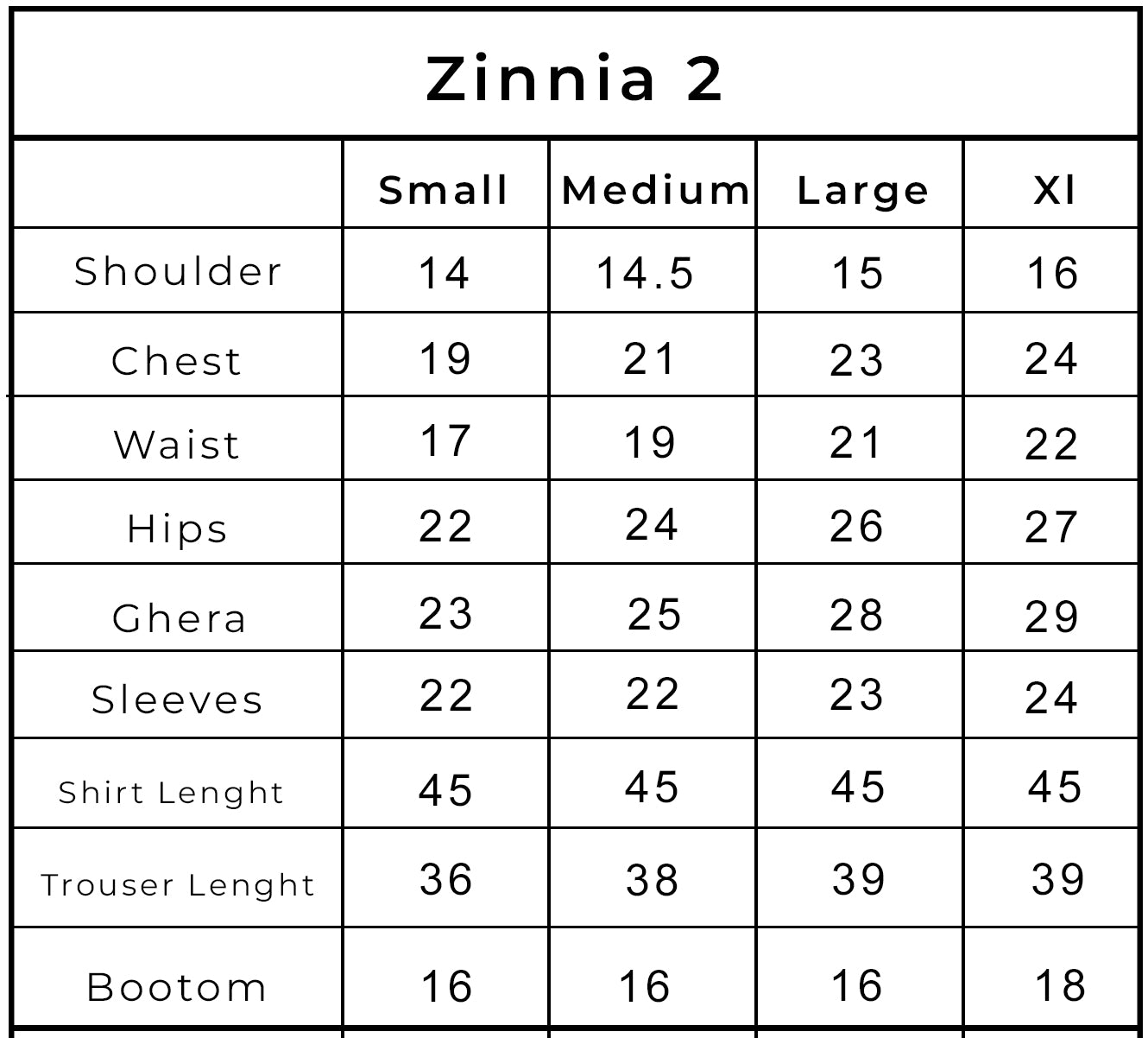 Size Chart
