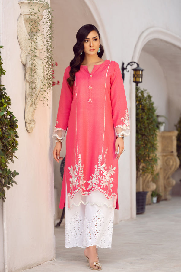 Hot Pink Chikankari